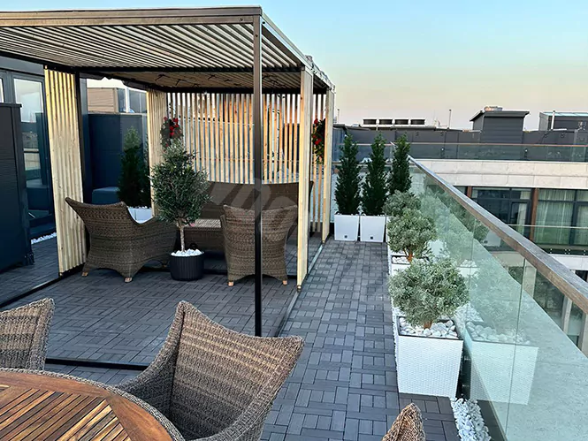 Садовый паркет на террасе